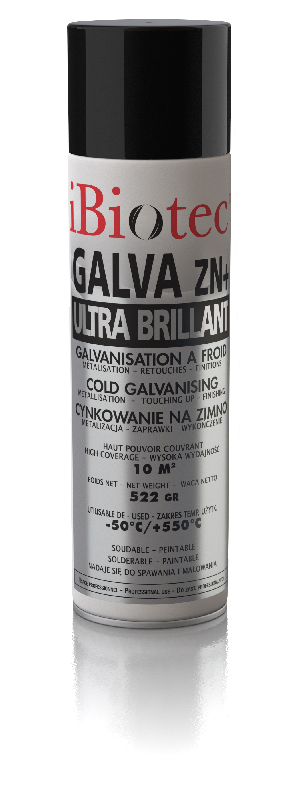Cold galvanizing spray, cold galvanizing paint, zinc cold galvanizing, zinc spray, zinc metal spray, ultra gloss finish zinc spray, iBiotec cold galvanizing spray